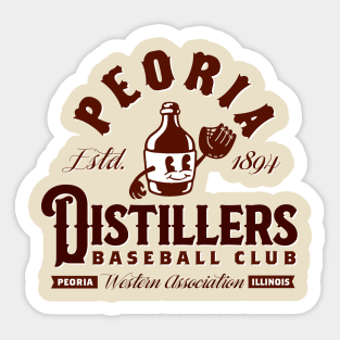 Peoria Distiller Baseball Sticker